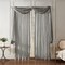 Threadmade Home Athena Faux Silk Window Curtain and Scarf Set, Sterling - 52"W x 84"L